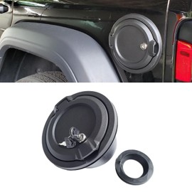 hilopexi Locking Gas Cap Cover Fuel tank Door for 2018 2019 2020 2021 2022 2023 2024 Jeep Wrangler JL JLU Unlimited Sport Rubicon Sahara 2-Door 4-Door exterior accessories