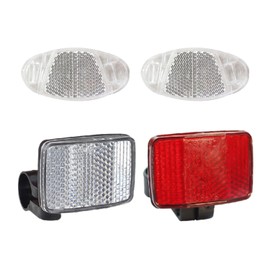 EHDWXVZM Pack of 2 Reflective Rear Lights with 2 Reflective Films, Plastic Reflectors, Night Warning Rear Lights, Suitable for Bicycles and Mountain Bikes