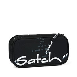 Satch Pencil Case, Large, Divider Compartment, Set Square Ninja Matrix Polyester, Ninja Matrix - Black