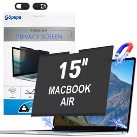 Strong Magnetic Privacy Screen Compatible with Macbook Air 15 Inch (2025/2024/2023,M2 M3 M4) A2941 A3114 A3241, Removable Macbook Air 15.3 Screen Protector with Camera Cover Anti-Blue Light Anti Glare