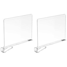 Namvo Acrylic Shelf Dividers for Closet, Wood Closets Shelf Separator and Organizer, Transparent Closet Organizer Divider for Kitchen Cabinets, Bookcases