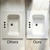 24" x 18.1" Glossy White Ceramic Drop-in Bathroom Sink, 3-Hole