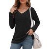 ZPLxi Women's V Neck Lightweight Sweaters Long Sleeve Solid Color