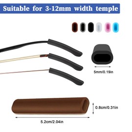 Silicone Glasses Ear Cushion,Anti Slip Ear Grip, Eyeglass Cushions for Pain, Temple Sleeves Tips Ear Pads, 4 Pairs,Black