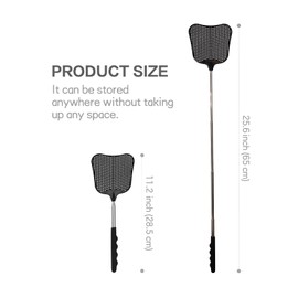 Telescopic Fly Swatters, Durable Plastic Fly Swatter Heavy Duty Set with Stainless Steel Handle for Home, Classroom and Office.
