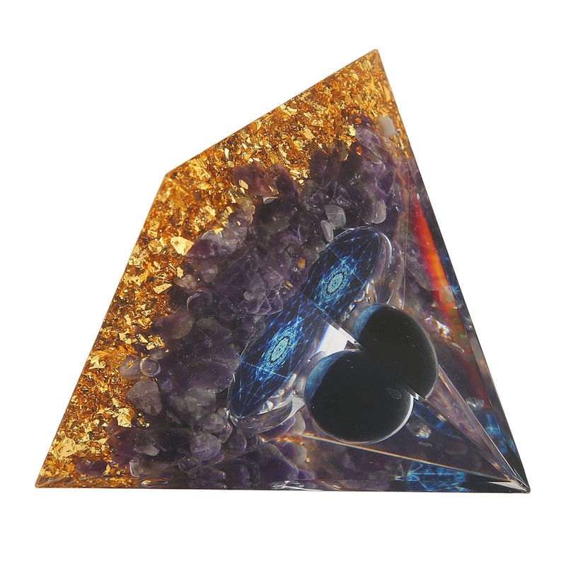 Crystal Pyramid Exquisite Beautiful Pyramid Power Stone Ornament for Desks