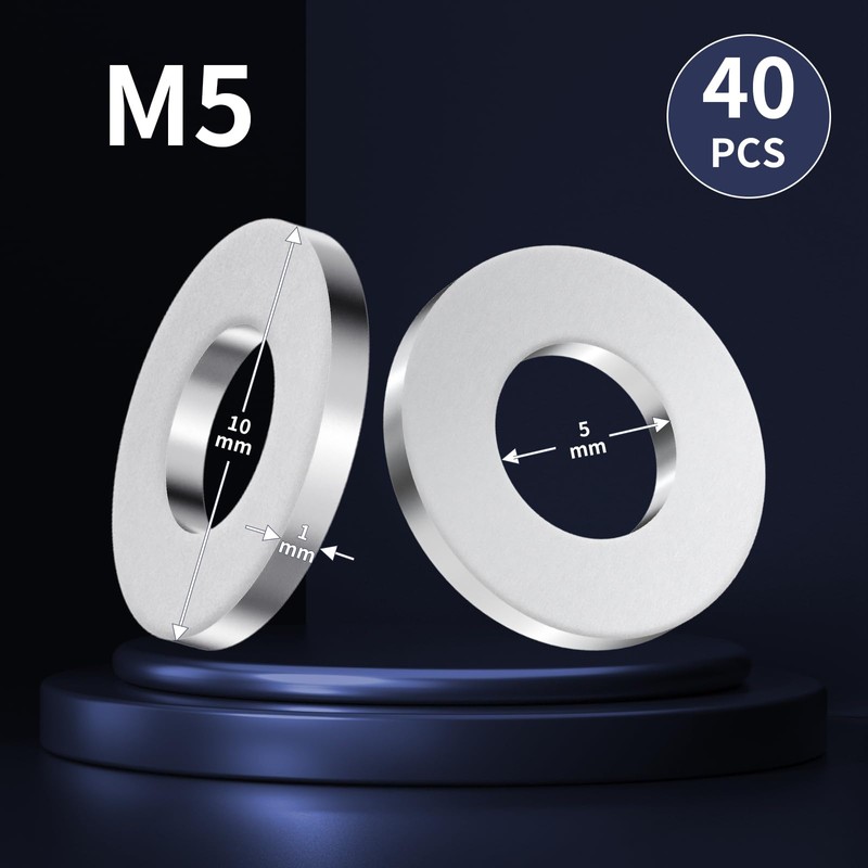 Washers M5 Stainless Steel Washers 40 Pieces M5 x 10