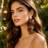 JOONL Handmade Bohemian Lightweight Fabric Flower Dangle Drop Earrings Chic