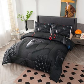 YHXSLY Gamer Queen Size Comforter Set for Boys Girls Kids 3D Gaming Lightweight Microfiber Quilts Video Game Bedding Sets Room Decor