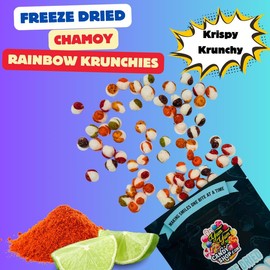 Chamoy Tajin Freeze Dried Rainbow Krunchies Candy Snack Sweet Chile Lime Candies Savory Salt Sugar Artificial Corn Bonbon Natural chili - Size: 6 oz