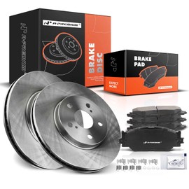 A-Premium 11.65 inch (296mm) Front Vented Disc Brake Rotors + Ceramic Pads Kit Compatible with Select Lexus Model - IS250 2006-2015, 6-PC Set