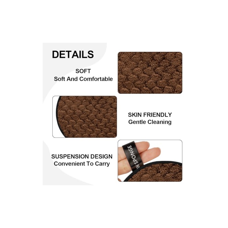 LOPHE 8 PCS Reusable Makeup Remover Pads & 2 PCS