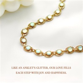 SADKISS 14K Gold Anklets for Women,Large Ankle Bracelets for Women Waterproof Anklet,OB Stone Beach Resort Bohemian Style Adjustable Anklet for Women(8''+2.5'' Slim Version)