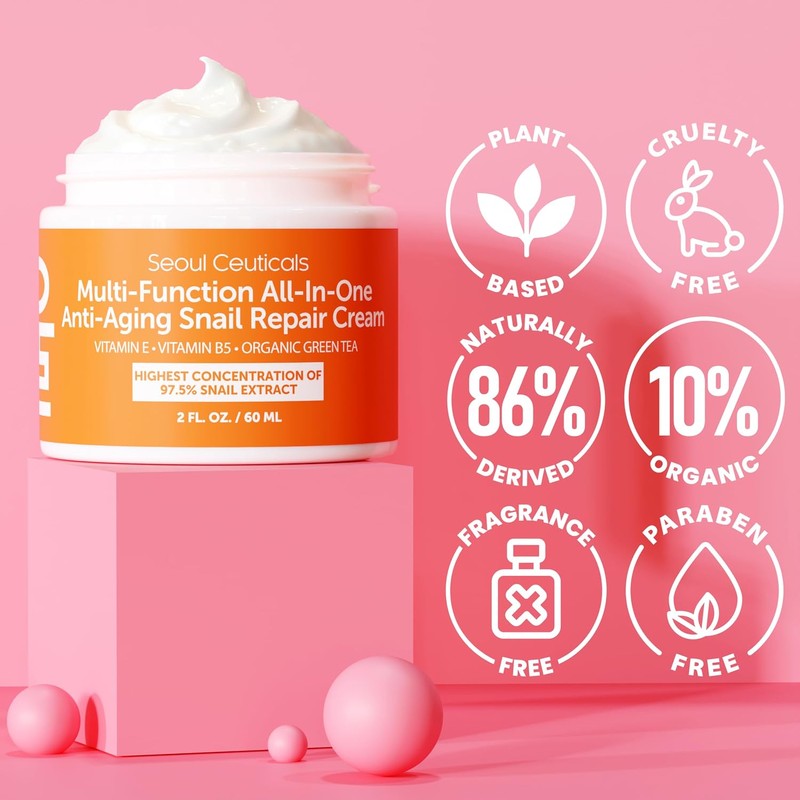 SeoulCeuticals Crema Multiusos con Extracto de Caracol, Vitamina E y