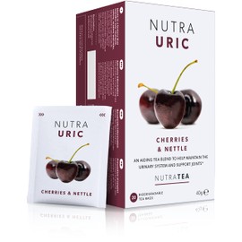 Nutra Tea NUTRAURIC - Uric Acid Support - Containing Natural Cherry & Nettle - 60 Enveloped Tea Bags - by Nutra Tea - Herbal Tea - (3 Pack)