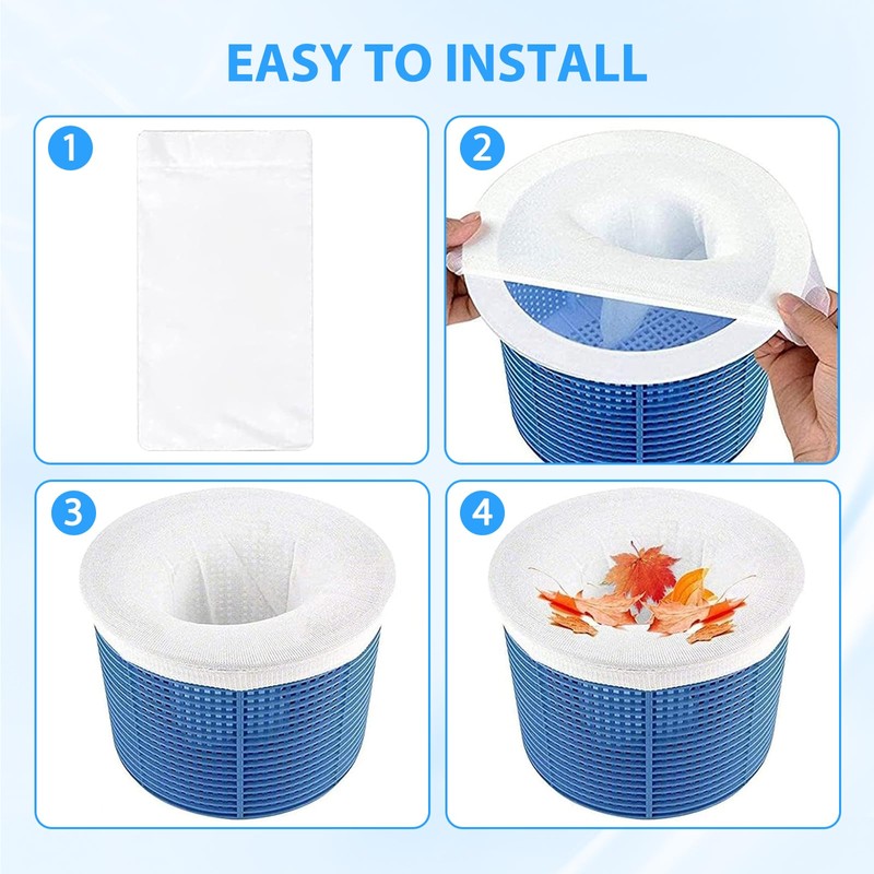 SNONESIY Pack of 10 pool skimmer socks, white filter socks,