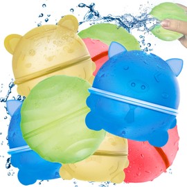 EvieBee Reusable Water Balloons for Kids, Outdoor Water Toys for Summer Games, Water Bombs for Swimming Pool Party, Silicon Water Ball Beach Toys for Water Fight, self Sealing Water Baloons