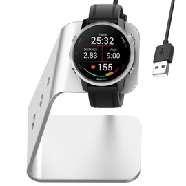 GYOKUYU FOR Garmin Charger Aluminum Alloy for ForeAthlete 165/255/745/955/945/245/Fenix 7/6/6X Pro/7/7S/7X/Instinct2 Venu2 Plus Approach S60/S62/S70 Heavy Duty Charging Stand, Adjustable Angle,