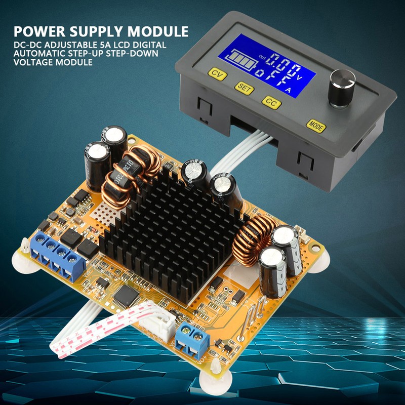 DCDC Adjustable 5A LCD Digital Automatic Stepup Stepdown Voltage Module