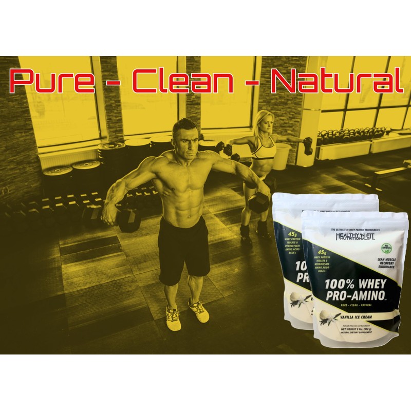 Healthy ‘N Fit 100% WHEY PRO-AMINO v2.0-Vanilla (2lb): 100% Whey