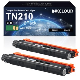 TN210 Black Toner Cartridge Compatible for Brother TN-210 Work with MFC-9325CW MFC-9125CN HL-3070CW MFC-9320CW HL-3070CW MFC-9120CN Printer, 2 Pack