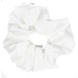 Mytoptrendz® Large Luxurious Smooth Soft hair Satin Scrunchie Ponytail Hairties Hairbands for Girls Women Thick Hair (White)