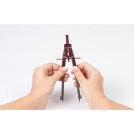 geotec Compass, 640 mm, 170 mm, Burgundy/Silver