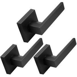 Probrico 3 Pack| Matte Black Half Dummy Levers, Heavy Duty Non-Turning Interior Door Handles, Left or Right Handed Dummy Handles for Closet Cloakroom Pantry