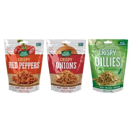 Fresh Gourmet Variety, 1 Fresh Gourmet Lightly Salted Crispy Onions, 3.5 OZ, 1 Fresh Gourmet Crispy Red Peppers, 3.5 OZ, 1 Fresh Gourmet Crispy Dillies, Pickle Flavored, 3.5 OZ, 1 CT