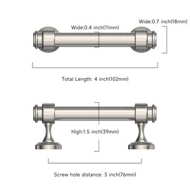 Asidrama 10 Pack 3 Inch(76mm) Brushed Satin Nickel Kitchen Cabinet Handles, Cabinet Pulls Kitchen Cabinet Hardware for Cupboard Drawer Pulls
