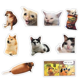 GTOTd Cat Meme Magnet (9 Pack) Gifts Merch Meme Decorations Funny Magnet Bumper Sticker Sticker Fridge Metal Magnet Flexible Reusable Magnetic Decor Teens