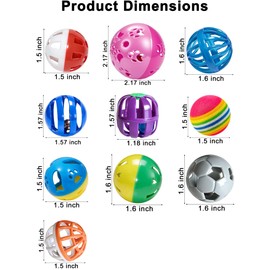 HEUHAI 10-Pack Ferret Jingle Bell Toy Balls, Non-Toxic PP, Hollow Play