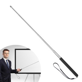 Retractable Teacher Pointer 𝟑𝟗.𝟓'', Pointer Stick with 𝗦𝘁𝘆𝗹𝘂𝘀 Smooth Sensitive Tablet Pen Stylus Pen, Teacher Coach Presenter Pointer with Lanyard Black