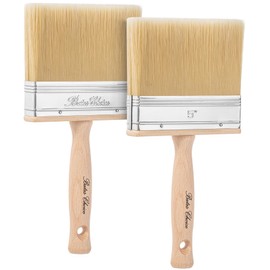 Bates- Deck Stain Brush, 5 Inch, 2 Pack, Wooden Handle, Stain Brushes for Wood, Deck Brush, Large Paint Brushes