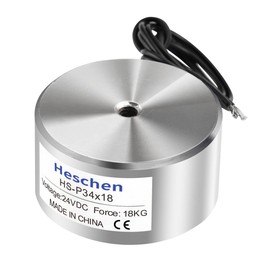 Heschen Electromagnet Magnet Solenoid, HS-P34×18, OD: 34mm, DC 24V, 18Kg/39.7lb