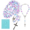 YnewL Pack of 2 Purple Blue Rosary Catholic, Rosary Bracelets