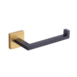 GERZWY Bathroom Toilet Paper Holder Stainless Steel Dispenser Tissue Hanger Tissue Roll Holder Wall Mount (Black & Gold)