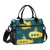 Glaphy Yellow Pattern Submarine Cute Lunch Bag Insulated Lunch Tote