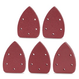 wadafen Sandpaper Triangular Sander, 50 Sheets Delta Sandpaper Velcro 140 x 90 mm Sanding Triangles Sanding Sheets 5 Holes, Grain 40/60/80/120/240 Each x10, for Delta Sanders and Multi Sanders
