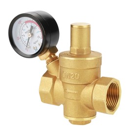 Pressure Reducer DN20 Brass Adjustable Water Pressure Regulator Reducer with Meter