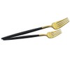 JASHII Luxury Black Gold Flatware, Silverware Sets, 5-Piece Elegant Cute