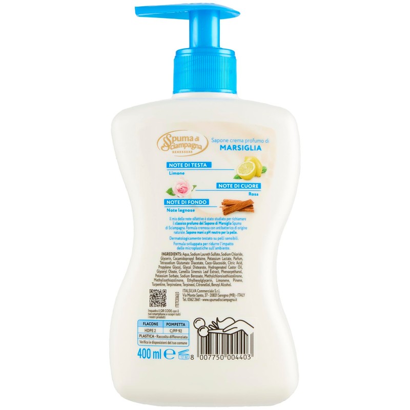 Spuma di Sciampagna: "Marsiglia" Neutral pH Natural Liquid Soap with