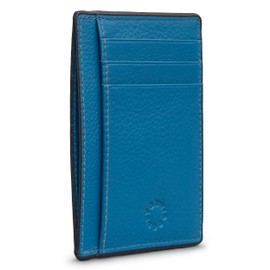 Yoshi Mens Wallet, Slim RFID Blocking Minimalist Credit Card Holder with ID Window, Holds Credit Cards and Bank Notes, Womens Card Holder (Petrol Blue)