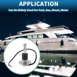 A ABSOPRO Fuel Sending Unit and Gauge Kit 3.94" Length Boat Fuel Sending Unit Marine Fuel Sender Unit Metal Silver Tone Black 1 Set 0-190 Ohm