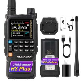 TIDRADIO TD-H3 Plus GMRS Radio Multi-Band Receiving Long Range Walkie Talkies,USB-C Programming & Charging,2500mAh Battery,NOAA Weather Radio,AM/FM Reception,DTMF VOX SCAN