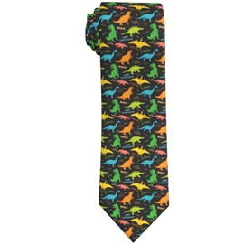 Jedenkuku Cute Hand Drawn Dinosaur Graffiti Men'S Novelty Necktie Ties Funny Neckties Fashion Neck Ties Wedding Business Party Gifts