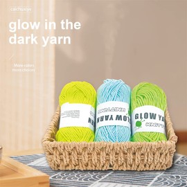 5 Pcs Glow in The Dark Yarn, Sewing Supplies,(55yd )for Crocheting for DIY Arts, Crafts & Sewing Beginners Glow in The Dark Party (Light Yellow)