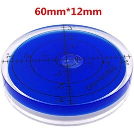 umei High Precision Horizontal Bubble Acrylic Case Bullseye Spirit Bubble Surface Level Round Inclinometers for Surveying Instruments and Tribrachs, 60mm,Accuracy 15'/2 (Blue) 60x12mm