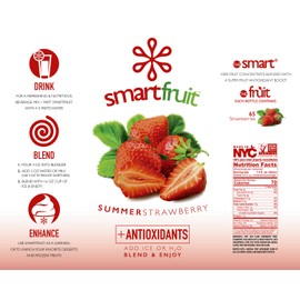 Smartfruit Summer Strawberry + Antioxidants, 100% Real Fruit Purée, Non-GMO, No Additives, Vegan - 48 Fl. Oz