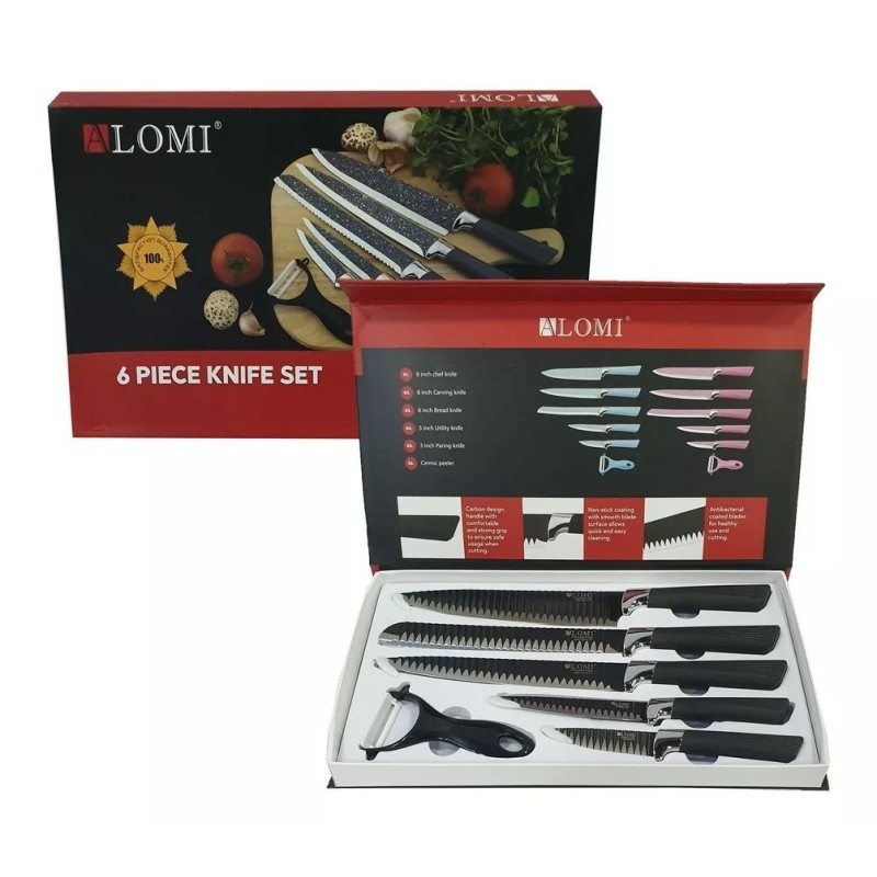 CL Set Cuchillos Millerhaus Pro Line Recubrimiento Ceramica Neg